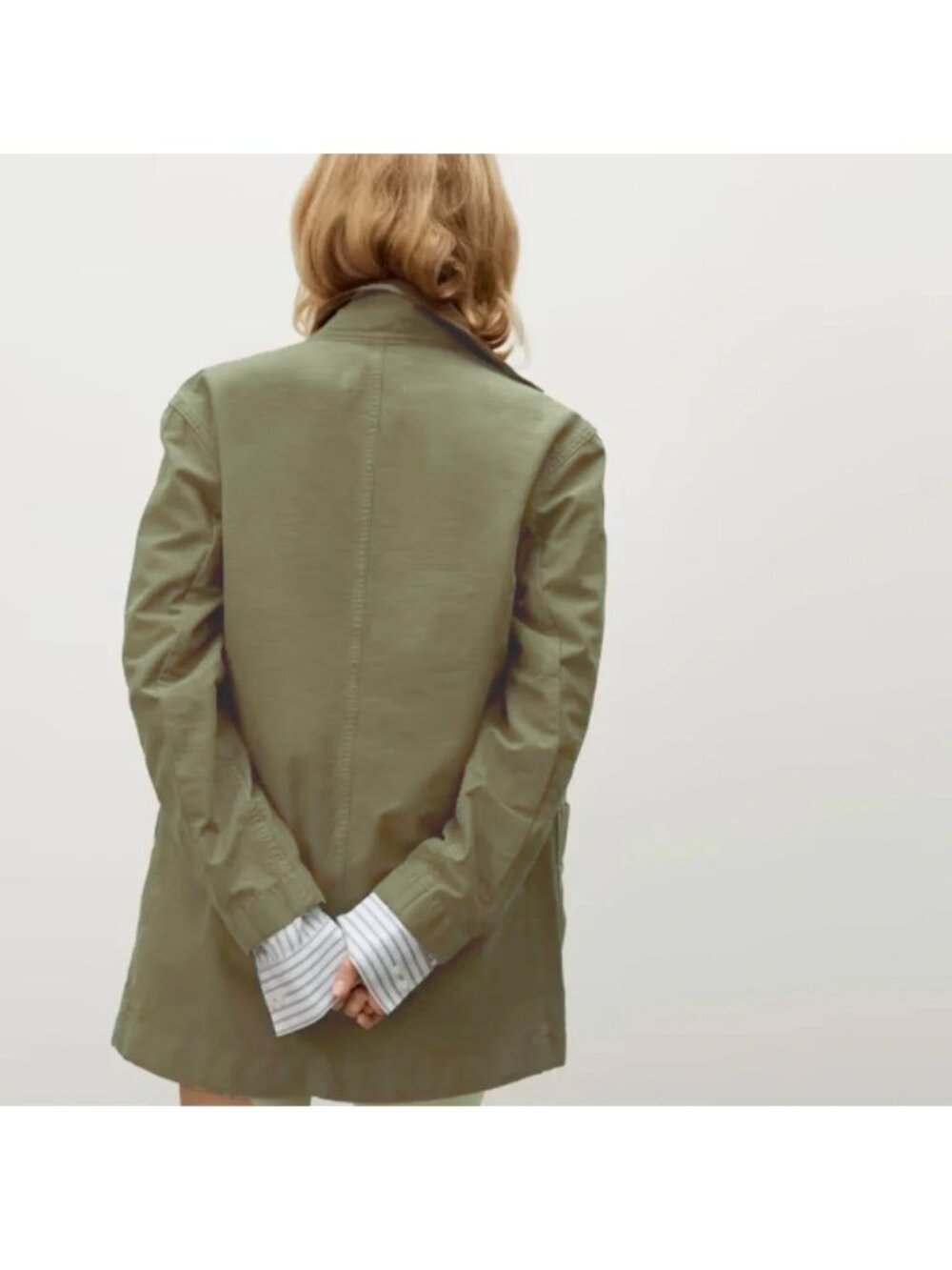 Everlane the fatigue blazer Jacket Chore Coat Army Green Extra Large XL - Picture 3 of 14